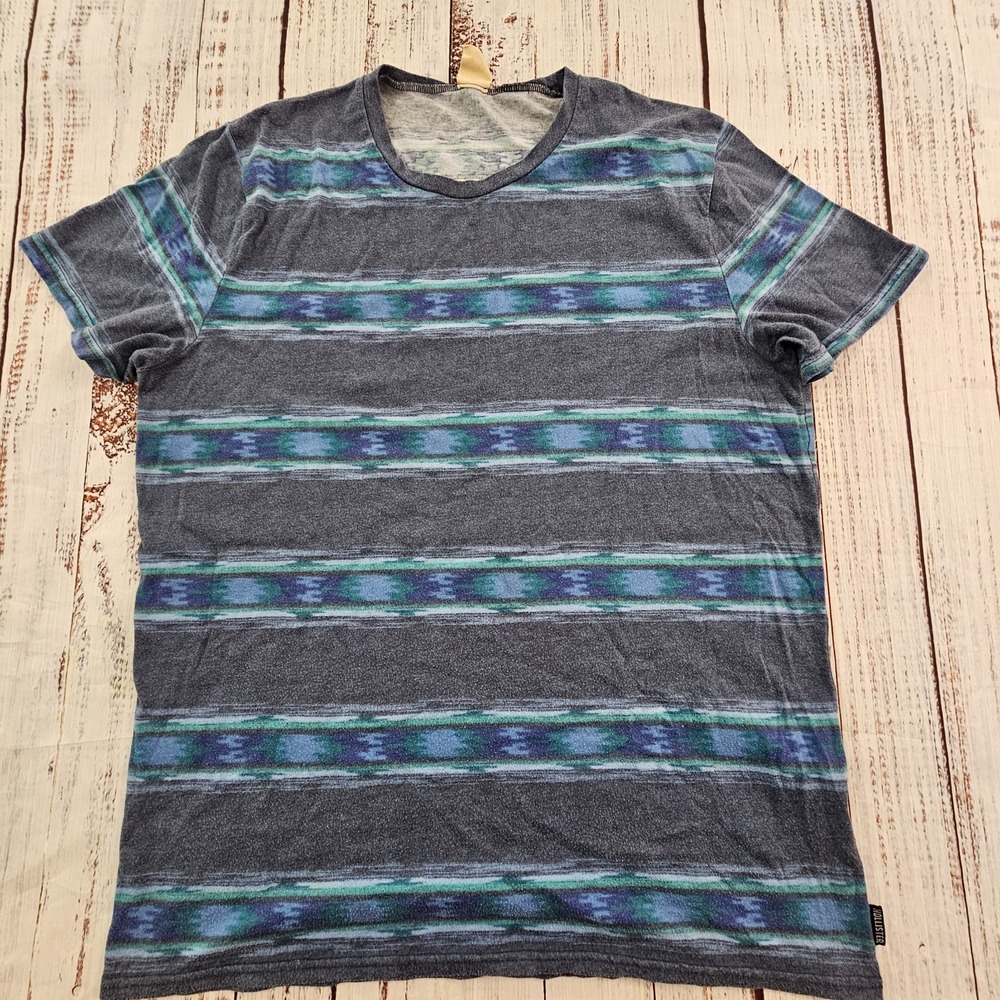 Hollister California Blue‎ Striped Short Sleeve Cotton Blend T-Shirt Men's XL